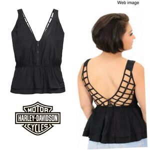 NWT  Rare Genuine Harley-Davidson Laser Cut Woven top size 2XL